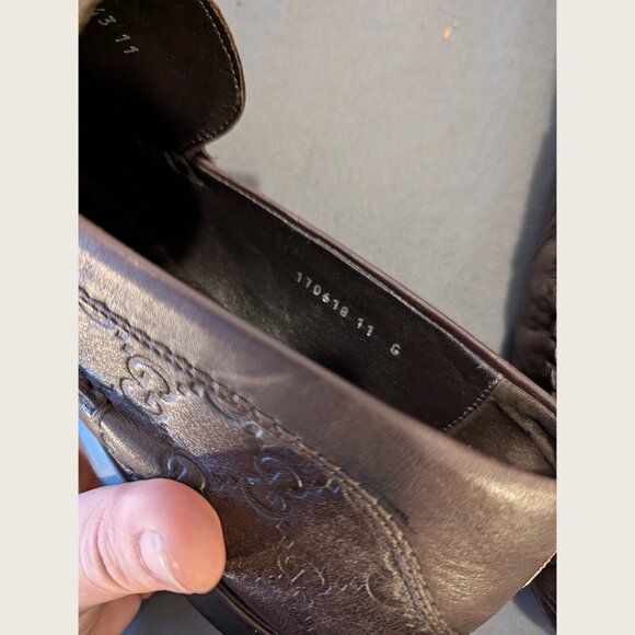 GUCCI - Embossed Guccissima leather loafers - Sz 11 - Picture 6 of 13